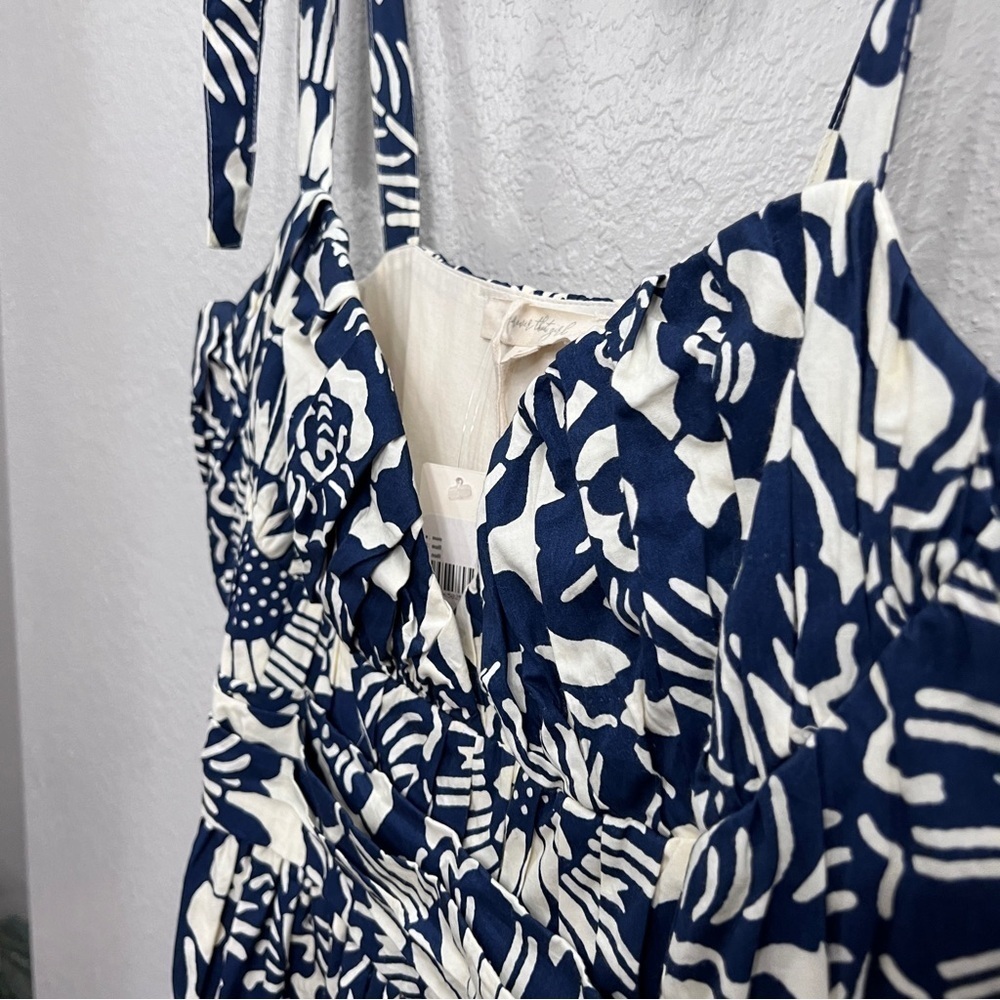 Anthropologie Forever that girl blue white floral dress in size medium - Picture 7 of 15